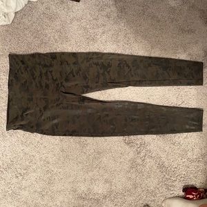 Faux leather camo spanx leggings